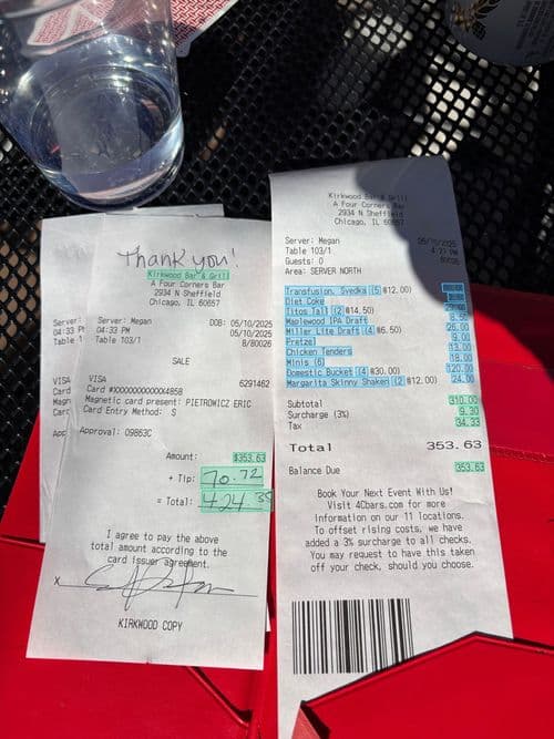 Image of the receipt